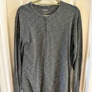 Bonobos Black and White Striped Long-Sleeve Henley